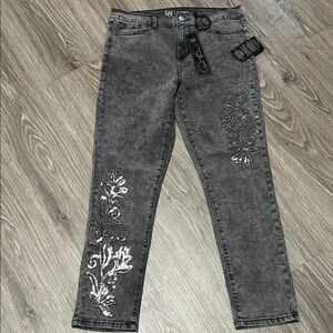 DG2 Charcoal Embroidered Jeans